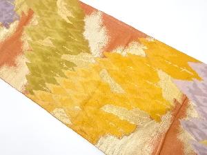 アンティーク　霞に樹木模様織り出し袋帯（着用可）